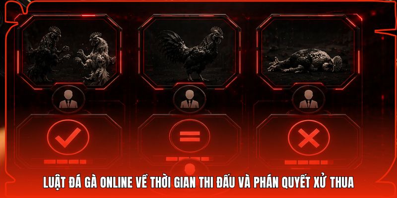 Luật đá gà online về thời gian thi đấu và phán quyết xử thua