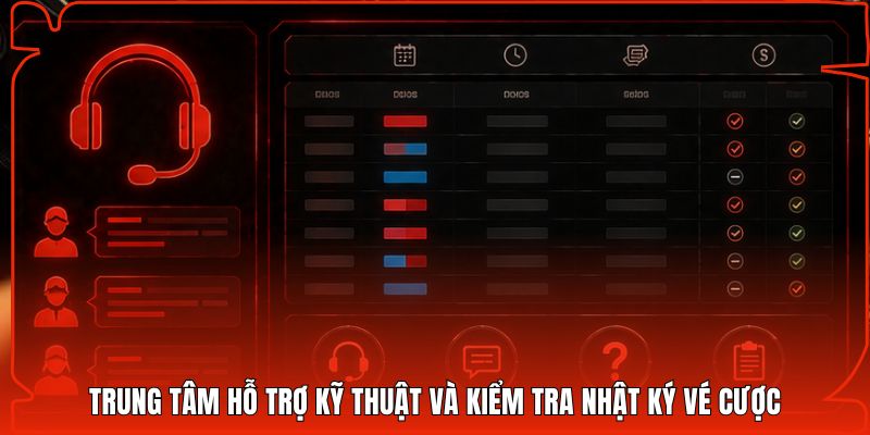 Trung tâm hỗ trợ kỹ thuật và kiểm tra nhật ký vé cược